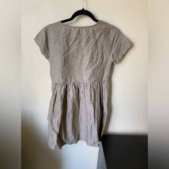 Madewell Women’s Linen-Blend Alexandra Button-Front Mini Dress Taupe Size XXS - Picture 4 of 9